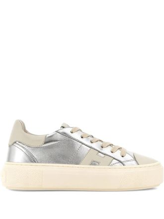 Hogan H705 platform sneakers - women - CALFSKIN/Fabric/Calf Leather/Rubber - 36.5 - Silver