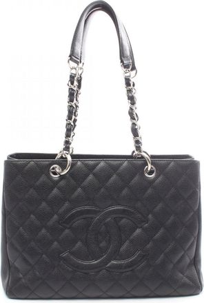 Chanel Black Grained Calfskin Tote Bag (Pre-Owned)