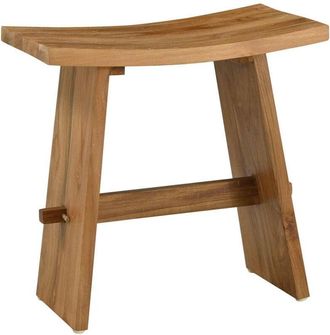 vidaXL Bathroom Stool Brown 50 x 29.5 x 50.5 cm Solid Teak Wood vidaXL