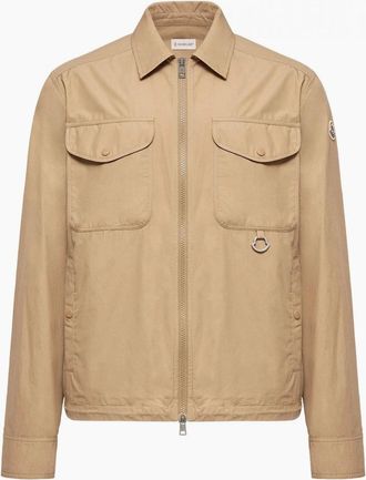 Moncler Mens Zip Pocket Overshirt Beige - Cream - Size: 38/Regular