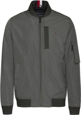 Tommy Hilfiger Gestreept Bomberjack - Heren - Bomber jackets - Grijs - XL - Polyester - Jassen