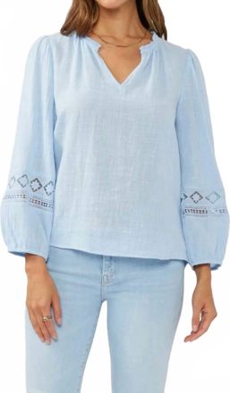 Lovestitch Cooper Cotton Blouse In Chambray Blue