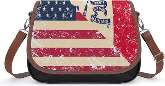 Generic Vintage US And Iowa State Flag Small Womens Crossbody Bags Shoulder Handbag with Adjustable Strap for Travel