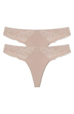 Skarlett Blue 2-Pack Minx Thongs in Cashmere at Nordstrom, Size X-Large