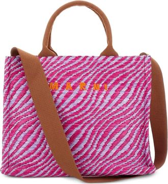 Marni Borsa tote piccola con stampa - Rosa