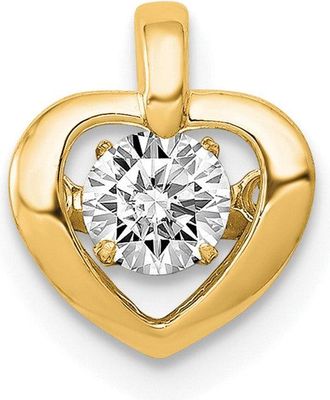 Diamond2Deal 14k Gold Lab Grown Diamond Heart Pendant (0.25ct, VS, G-H)