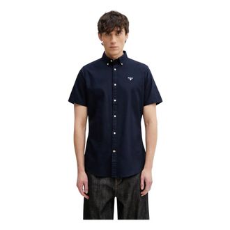 Barbour Oxtown Oxford Tailored Short-Sleeved Shirt - Heren - Korte mouwen Overhemden - Blauw - L - Katoen - Overhemden