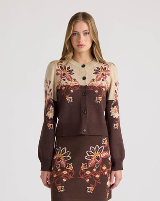 NVLT Womens Jacquard Cardigan