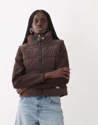 Barbour Belaton giacca in felpa trapuntata effetto velluto marrone tartufo