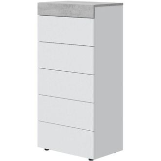 Forés Comoda Tekkan 5 cajones blanco y cemento