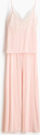 H&M Jerseypyjama mit Spitze - Helles Pfirsichrosa