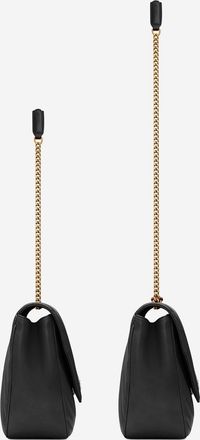 Saint Laurent Womens Large Quilted Lambskin Bag Black Leather Shoulder