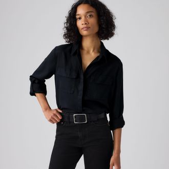 Levi's Elaine Lightweight Utility Shirt - Womens - XS - Black