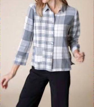 Habitat Girl Gone Plaids Mixed Shirt In Winter White
