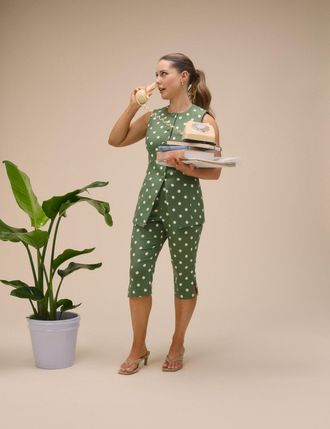 Nobody's Child Green Polka Dot Capri Trousers