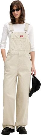 Dickies Overol a Rayas - Jumpsuits & Playsuits - Mujer - Beige - S