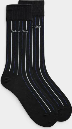 Calvin Klein Mens Minimalist-stripe dress socks
