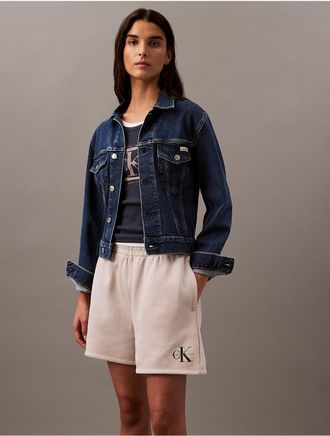 Calvin Klein Jeans Calvin Klein Womens Monogram Logo Fleece Shorts - Neutral - XS
