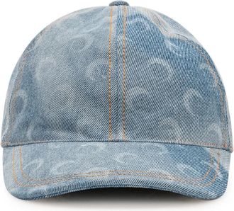 Marine Serre Moon Denim Baseball Cap - Dames - Petten - Blauw - ONE Size - Denim - Accessoires