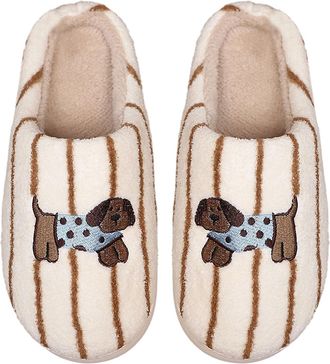 Generic Cute Animal Slippers for Women Novelty Cat Dog Capybara Fluffy Slippers for Men Funny Cozy Fuzzy Shoes Winter Warm Plush Footwear Ladies Funky House S