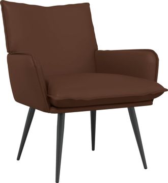 vidaXL Sill&oacute;n Marr&oacute;n Cuero Sint&eacute;tico Vidaxl
