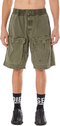 Diesel Mens P-Beek Shorts in Green Cotton - Size X-Large
