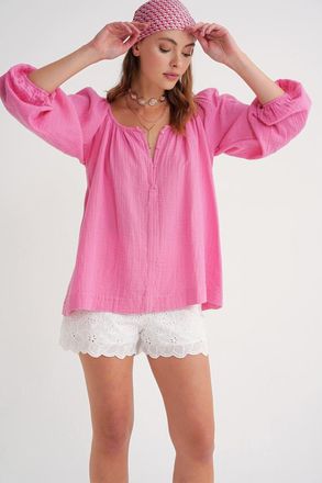 Mixray Geknoopte Mousseline Blouse