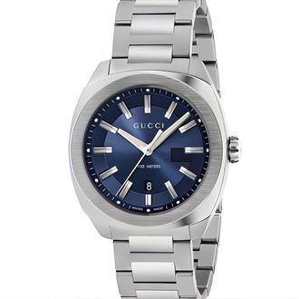 Gucci YA142303 herenhorloge met kwarts en blauwe wijzerplaat