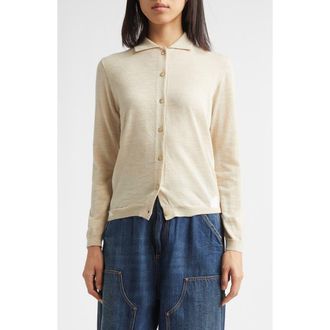Maison Margiela Charles Patching Wool Blend Cardigan in Beige at Nordstrom, Size Medium