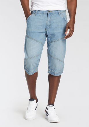Arizona Bermudas ARIZONA Tom, Herren, Gr. 56, N-Gr, blau (bleached), Denim/Jeans, Obermaterial: 100% Baumwolle, used, Basic, normal kniebedeckend, Hosen Bermu