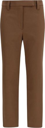 Brunello Cucinelli Brown Elastane Casual Womens Pants