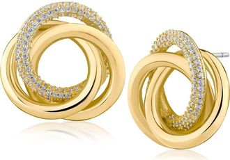 Kenneth Jay Lane Pav&eacute; Interlocking Circles Earrings in Gold Plated at Nordstrom