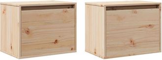 vidaXL Wall Cabinets 2 pcs 45x30x35 cm Solid Pinewood Vidaxl
