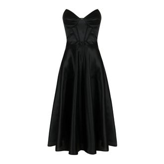 Elisabetta Franchi Jurk van gazar-stof - Dames - Jurken - Zwart - Maat: 2XL Zijde