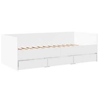 vidaXL Sof&aacute; Cama Con Cajones Sin Colch&oacute;n Blanco 90x200 Cm Vidaxl