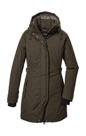 G.I.G.A. DX by killtec Parka GW 70 WMN PRK, Damen, Gr. 34, braun (dunkelbraun), Oberstoff: 88% Polyester, 12% Baumwolle, Futter: 100% Polyester, Wattierung: 100% Polyester, 