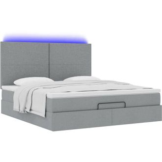 vidaXL Estructura De Cama Otomana Colch&oacute;n Tela Gris Claro 180x200cm Vidaxl