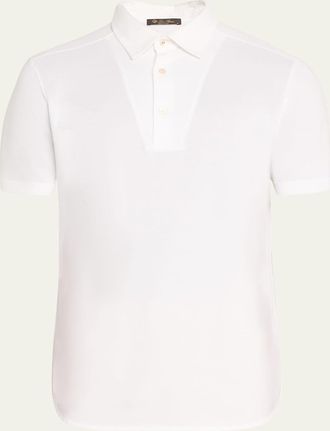 Loro Piana Mens Cotton Pique Polo Shirt