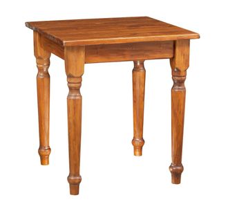 Biscottini International Biscottini - Mesa Country De Madera Maciza De Tilo Acabada Con Efecto Nogal 70x70x78 Cm