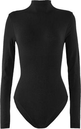 Wolford Skin Contour High Neck Body - Dames - Bodies - Zwart - L - Katoen - Tops