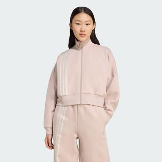 adidas Originals ADIDAS Originals Womens Off Placed 3-Stripes Zip Up - Brown - Size X-Large