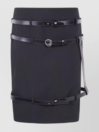 Coperni recycled polyester multi belt fitted skirt