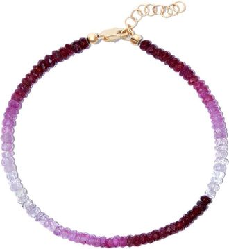 Roxanne First Rocky beaded ruby bracelet - women - Ruby/Gold Plated Silver - OS - Purple