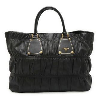 Prada Black Nero Leather Handbag Tote Bag (Pre-Owned)