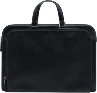 Prada Pre-owned Saffiano Briefcase - unisex - Pre-owned - Zwart - Maat: ONE Size Leer