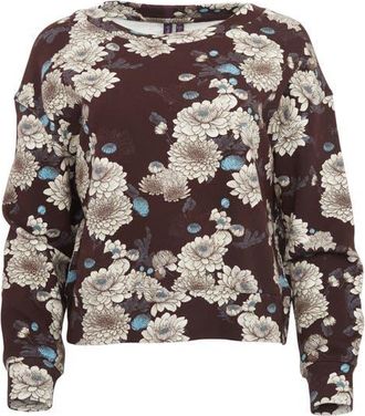 Lords of Harlech Clara Oversized Brushed Knit Sweatshirt in Serious Floral Black at Nordstrom, Size Xx-Large