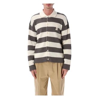 Ami Cardigans, male, Multicolor, Size: L De Coeur Striped Cotton Cardigan