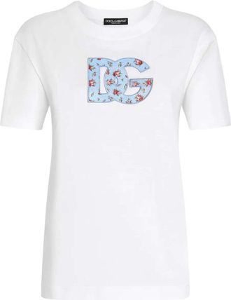 Dolce & Gabbana T-shirt met logo en bloemendetail