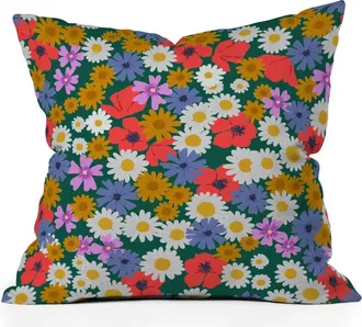 Deny Designs Meadow Wildflowers Accent Pillow in Green at Nordstrom