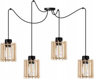 OEM L&aacute;mpara De Techo Colgante Led Moderna De Madera